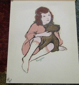 lot 280 image: A LITTLE GIRL -  ART  by  Daniel Krivoshia 1991  - number 8 105