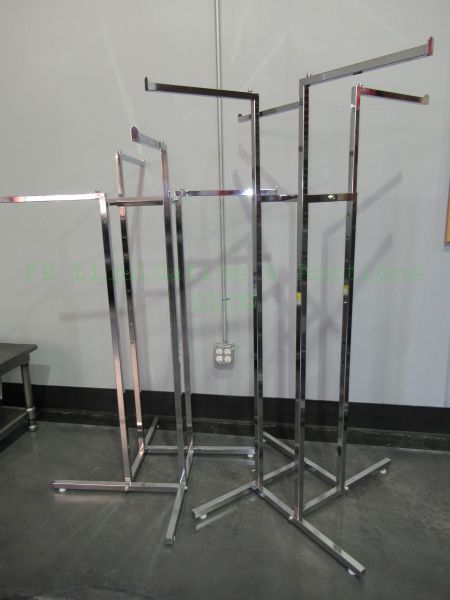 lot 14 image: Chrome commercial clothing racks