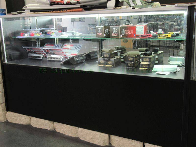 lot 30 image: Glass commercial display case with locks