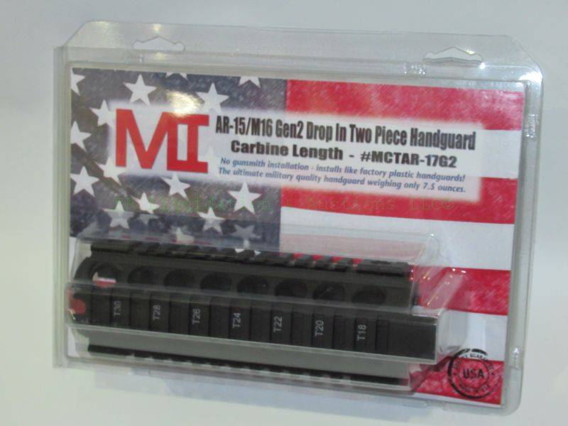 lot 33 image: NEW MI AR15  M16 drop in two piece hand guard carbine length
