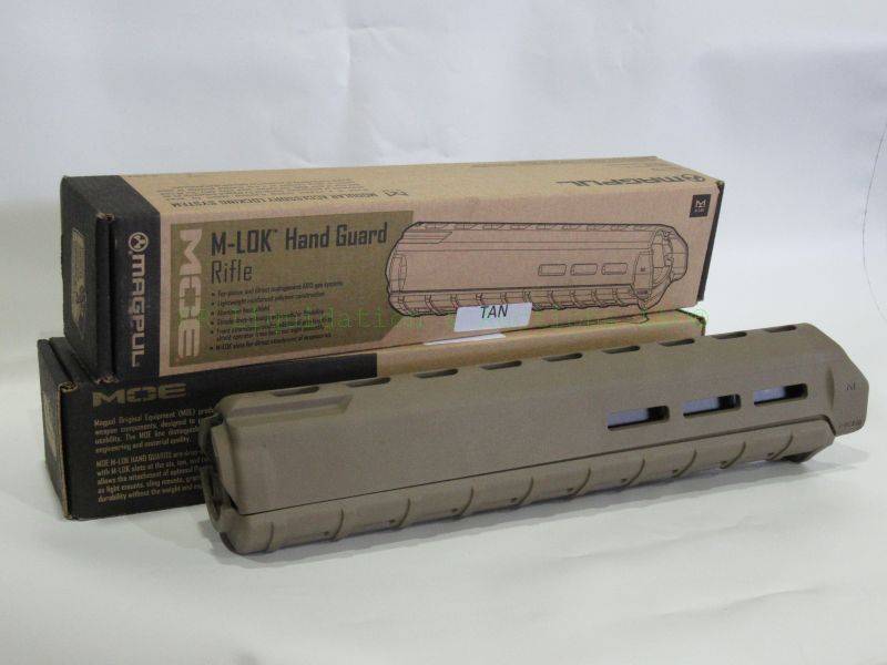 lot 45 image: NEW in box Magpul AR-15 MOE M-LOK Handguard Rifle Length Polymer tan