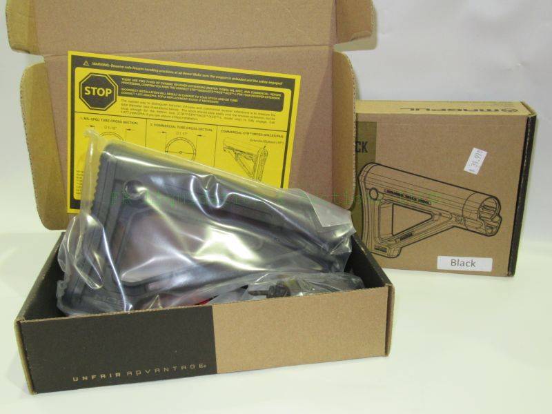 lot 54 image: NEW in box Magpul MOE Fixed Carbine Stock - MIL-SPEC - Black MAG480-BLK