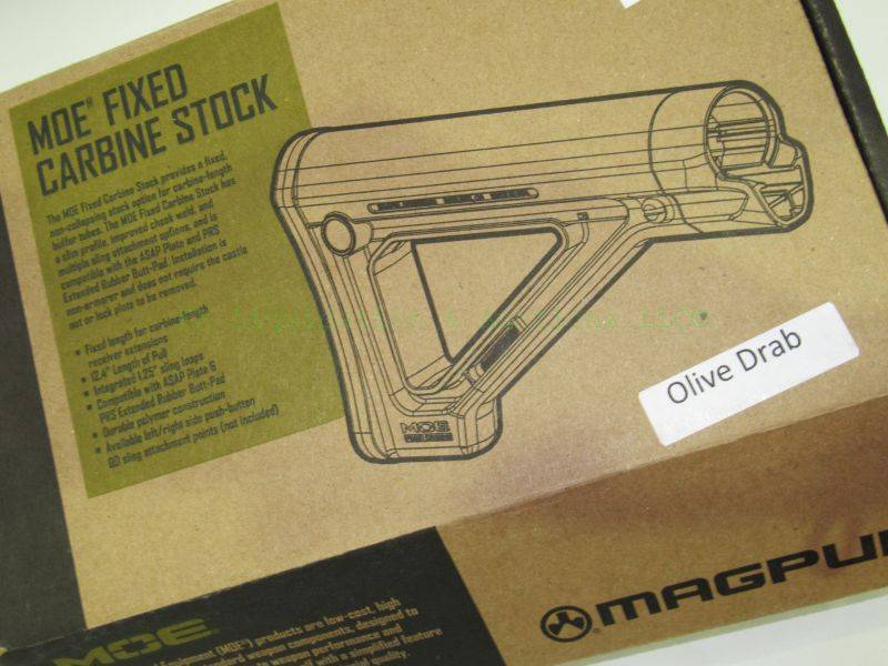 lot 60 image: NEW in box Magpul MOE Fixed Carbine Stock - MIL-SPEC - Black MAG480-BLK