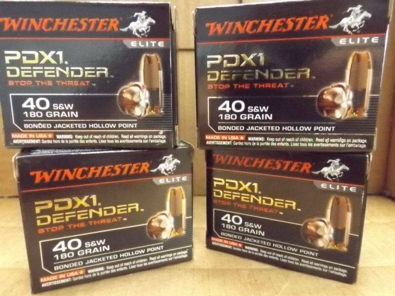 lot 198 image: Winchester PDX1 defender 40 S & W 180 grain ammunition