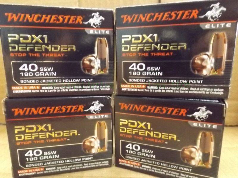 lot 199 image: Winchester PDX1 defender 40 S & W 180 grain ammunition