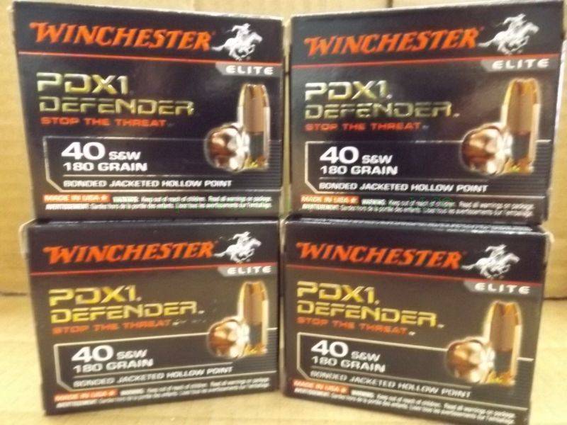 lot 200 image: Winchester PDX1 defender 40 S & W 180 grain ammunition