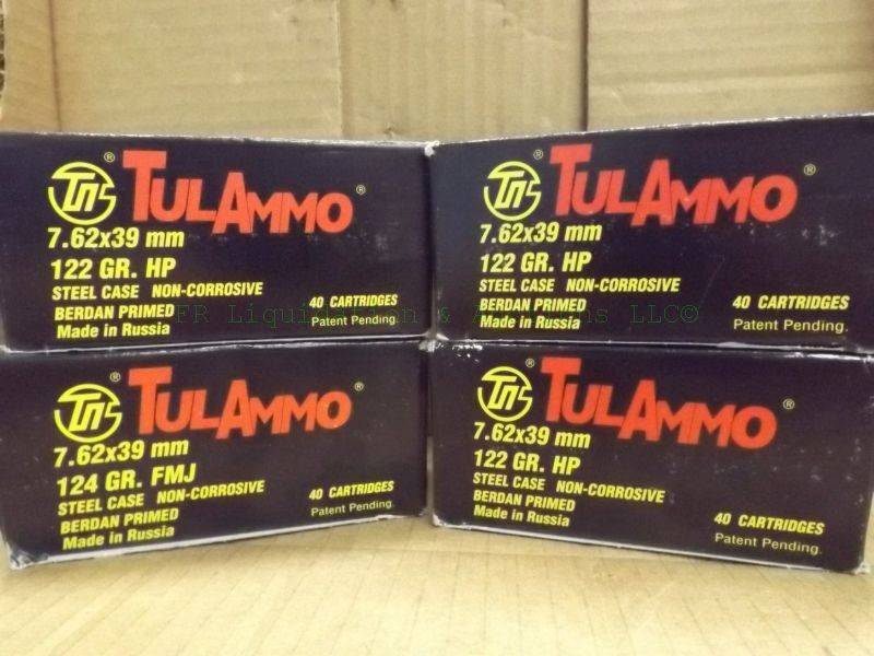 lot 201 image: TulAmmo 7.62 x 39 122 grain hollow point ammunition