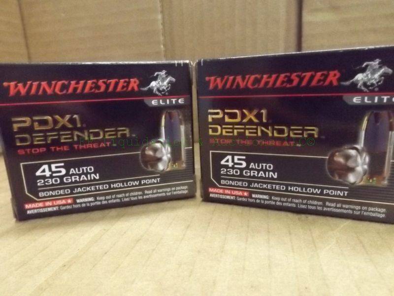 lot 211 image: Winchester PDX1 defender 45 auto 230 grain BJHP ammunition