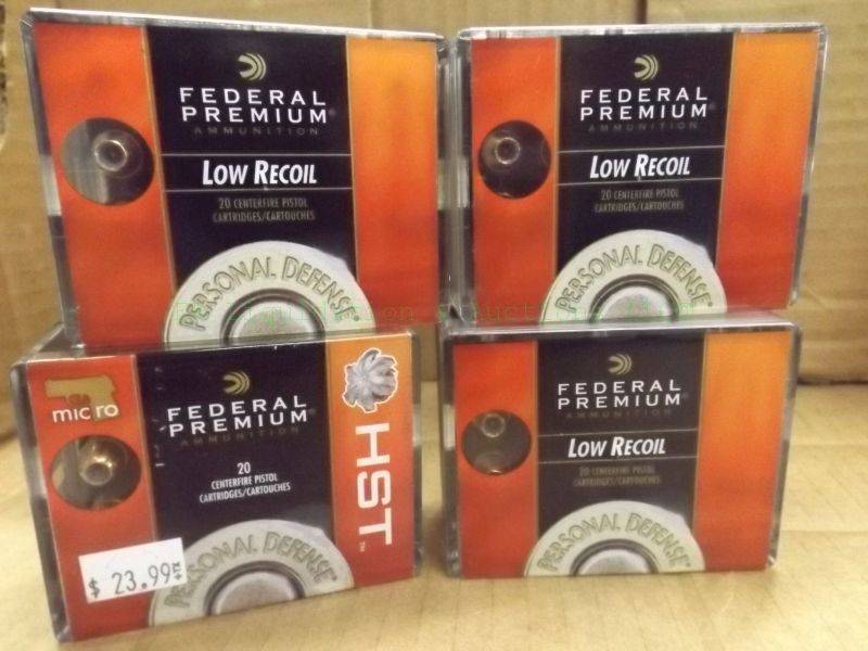 lot 217 image: Federal Premium 380 auto 90 grain hydra- shok JHP ammunition