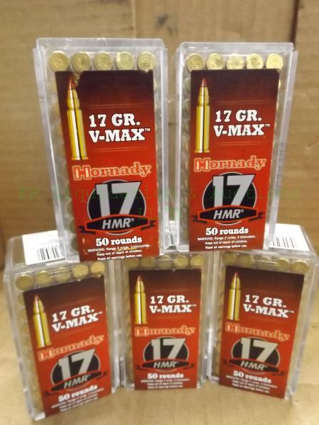 lot 224 image: Hornady 17 gr V-max ammunition