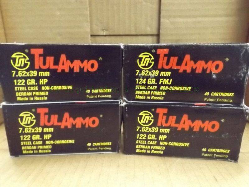 lot 244 image: TulAmmo 7.62 x 39 122 grain hollow point ammunition