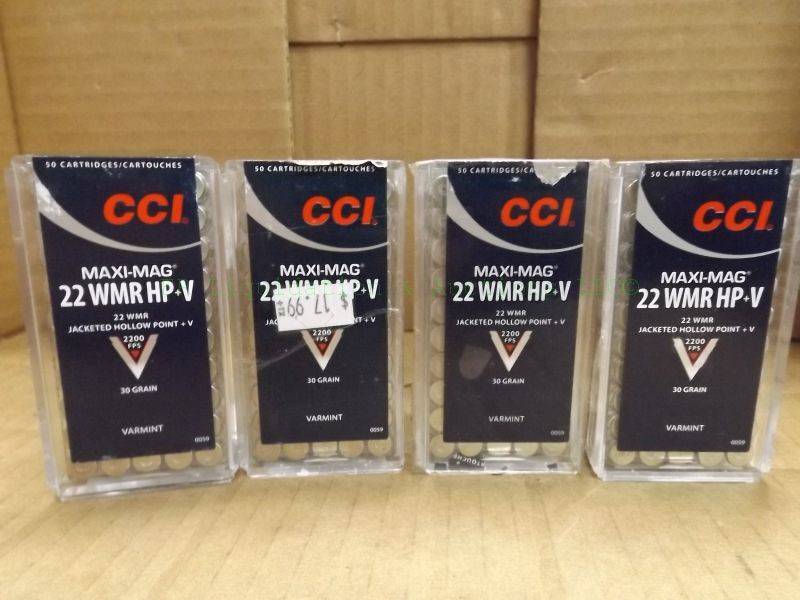 lot 253 image: CCI Maxi-Mag 22 WMR HP-V JHP ammunition