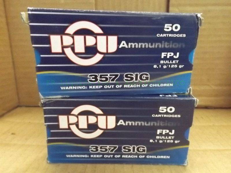 lot 260 image: PPU 357 Sig FPJ 125 grain ammunition