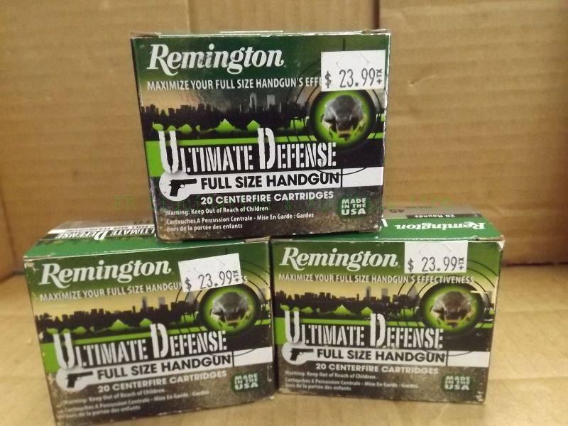 lot 272 image: Remington ultimate defense 45 auto 230 grain BJHP ammunition