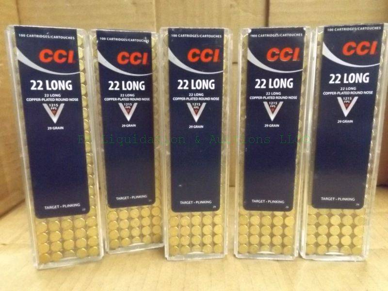 lot 285 image: CCI 22 Long copper plated round nose ammunition
