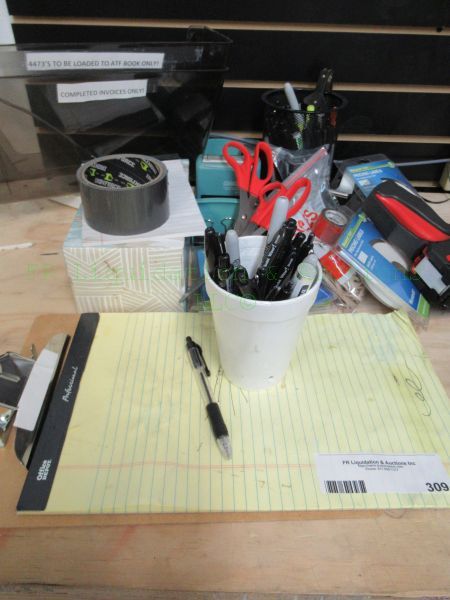 lot 309 image: Assorted office supplies as shown