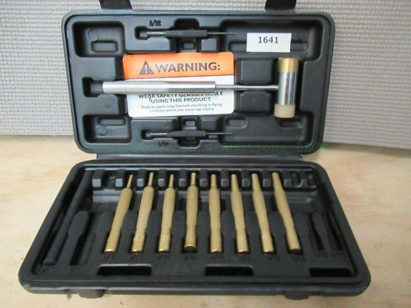lot 320 image: Wheeler engineering spark-less brass hammer and punch set