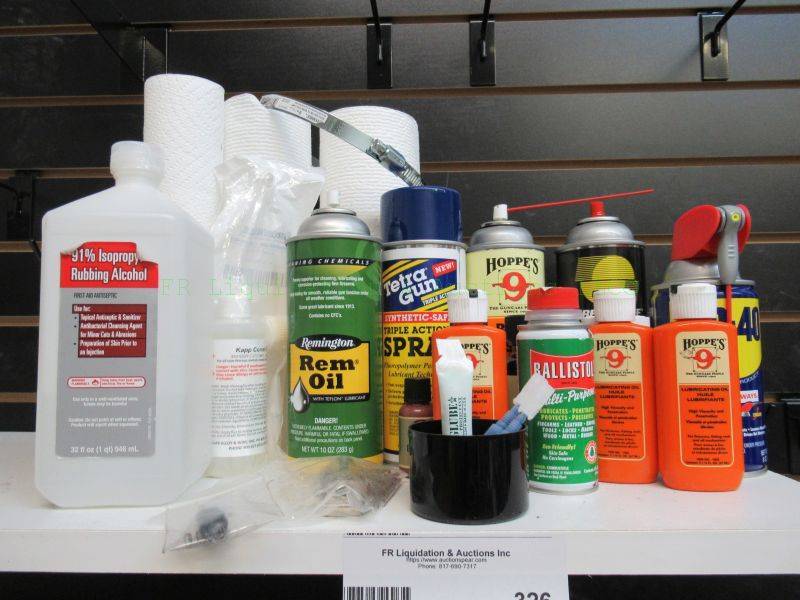 lot 326 image: Assorted gun solvents and cleaners