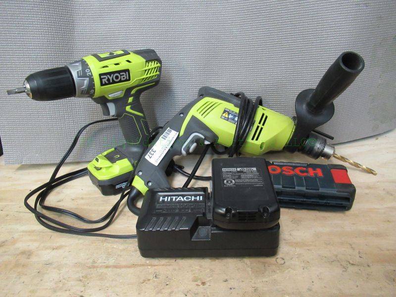 lot 337 image: Ryobi variable speed hammer drill & cordless drill and more