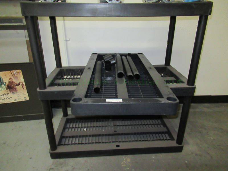 lot 355 image: Plastic utility shelving unit