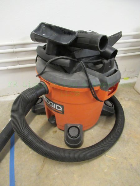 lot 374 image: Ridgid model WD12701 wetdry vacuum with attachments