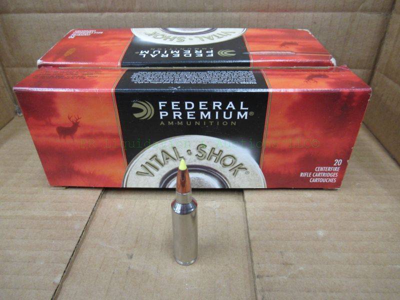 lot 565 image: Federal Premium 270 Win. short mag 130 grain Nosler ballistic tip ammunition