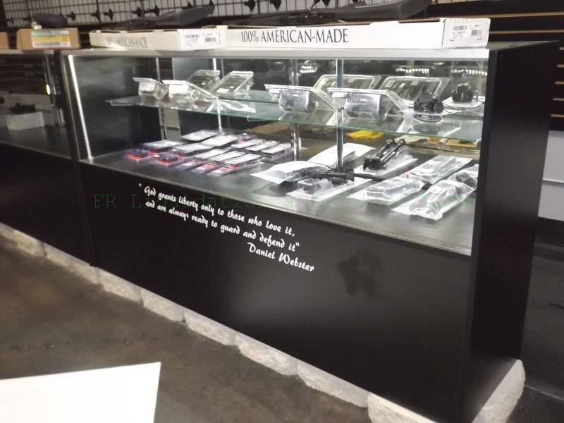 lot 124 image: Glass commercial display case with locks