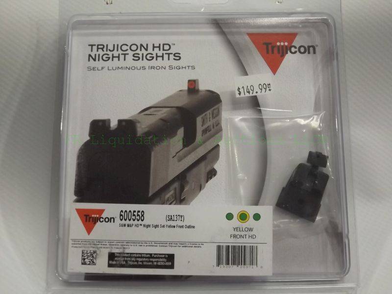 lot 145 image: NEW Trijicon Bright & Tough Night Sights self-luminous three dot iron sights for Smith & Wesson