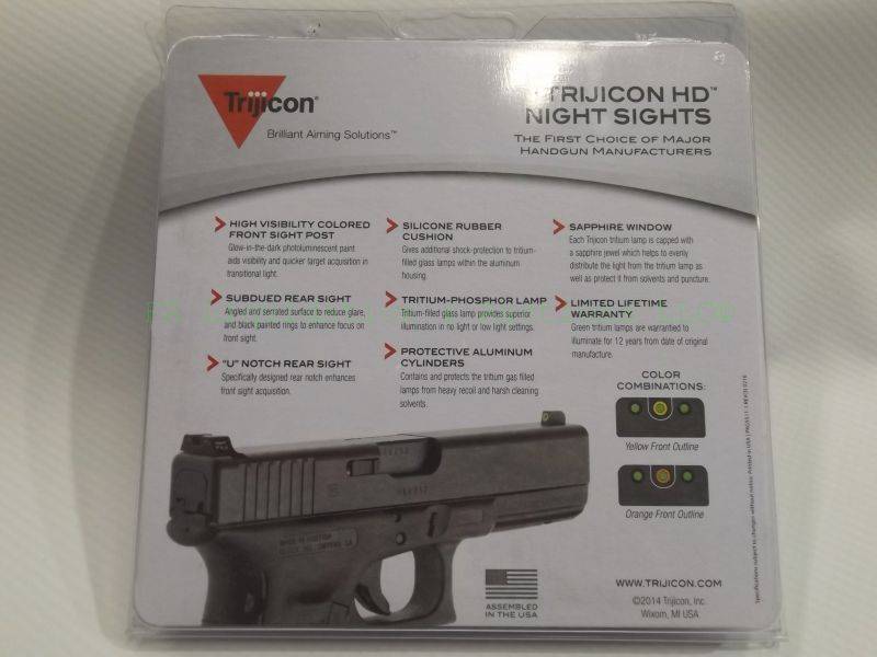 lot 147 image: NEW Trijicon Bright & Tough Night Sights self-luminous three dot iron sights for Glock