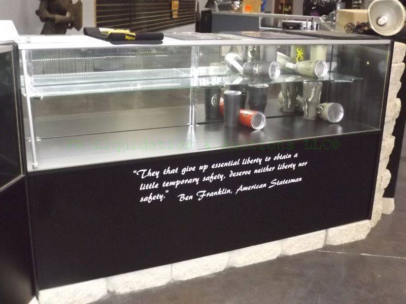 lot 160 image: Glass commercial display case with locks