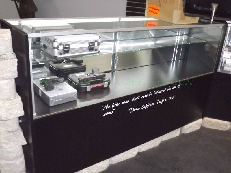 lot 180 image: Glass commercial display case with locks