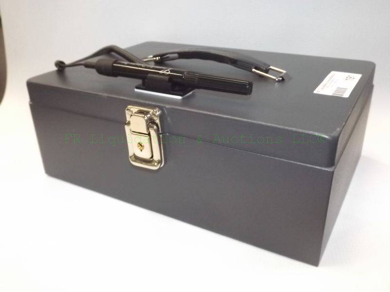 lot 191 image: Locking cash box with counterfeit marker