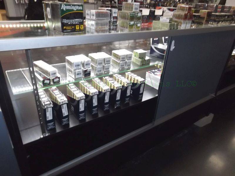 lot 193 image: Glass commercial display case with locks