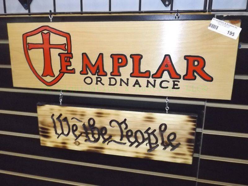 lot 195 image: Templar Ordinance We the People wood display sign