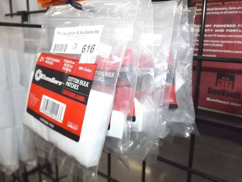 lot 616 image: NEW Kleenbore cotton bulk gun cleaning patches 9 packs