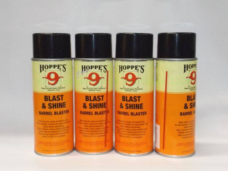 lot 622 image: NEW Hoppes 9 blast & shine barrel blaster, 4 cans