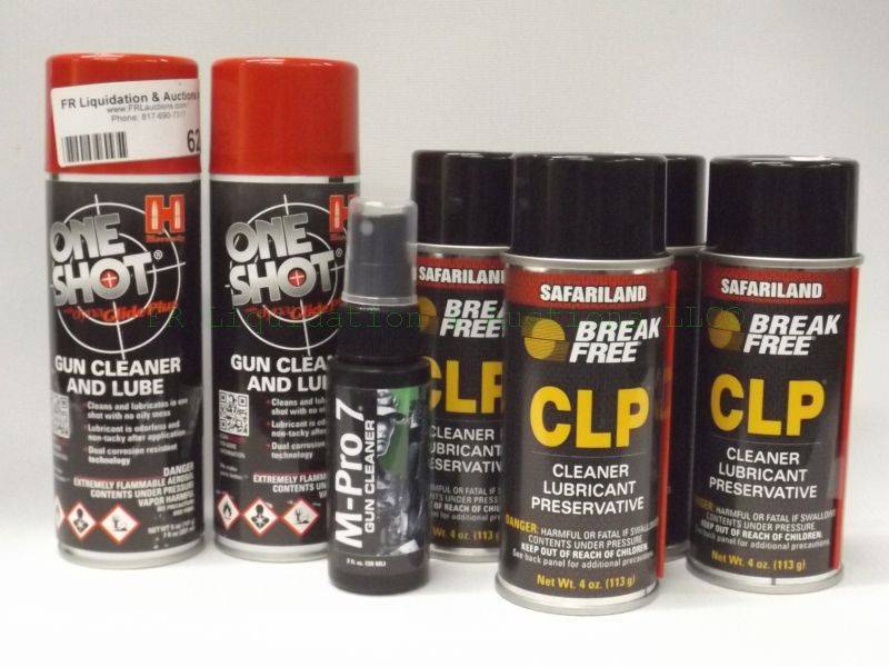 lot 624 image: NEW various gun cleaners & lubricants, 7 cans