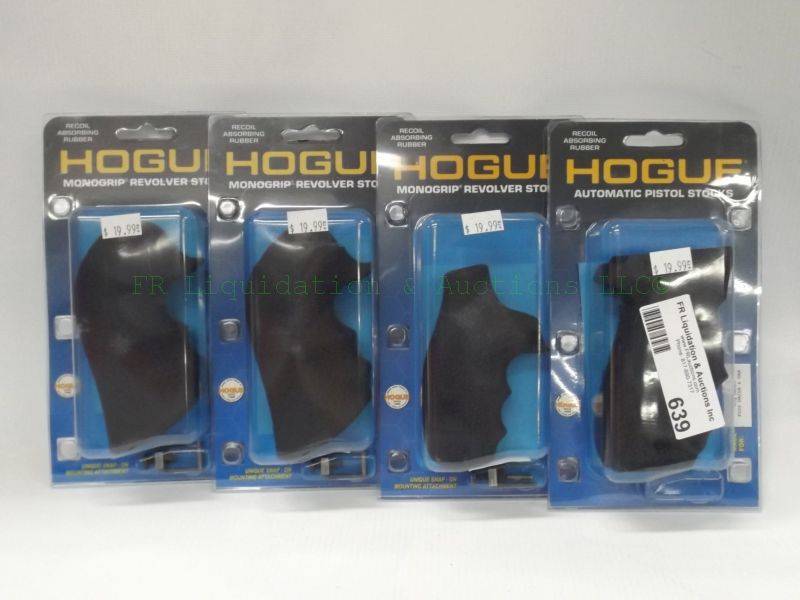 lot 639 image: NEW Hogue automatic (3) & revolver (1) pistol grips