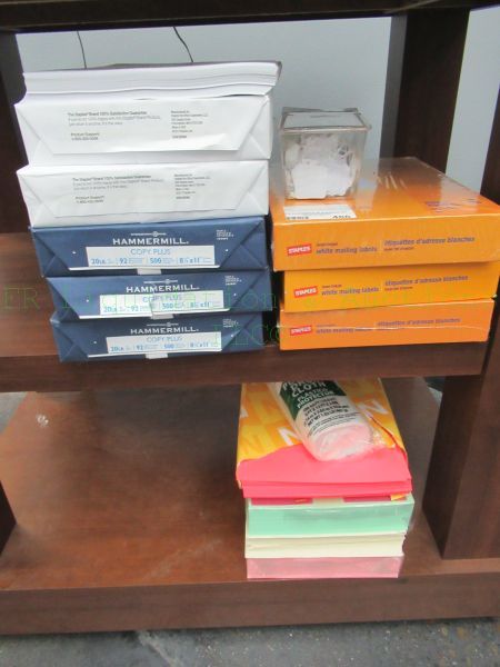 lot 486 image: Hammermill Printer paper and color paper, Staples labels 5160