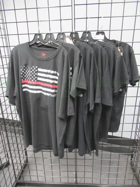 lot 531 image: NEW First responders red stripe flag T-shirts