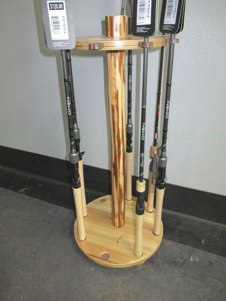lot 526 image: NEW fishing rods and Rush creek wood holder