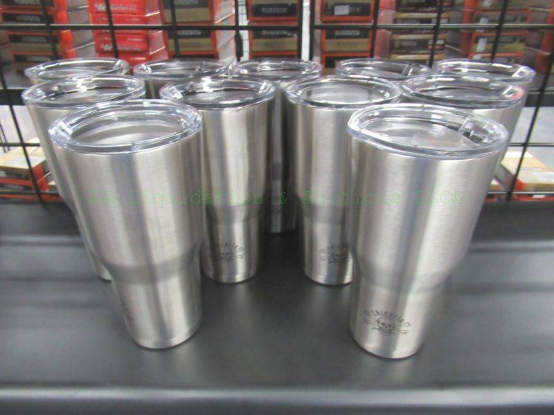 lot 546 image: NEW Calcutta 20 oz. stainless steel tumbler coffee cup with lids