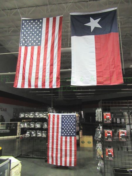 lot 823 image: Old Glory and Texas flags large flags 5ft x 8ft small flag 3ft x 5ft