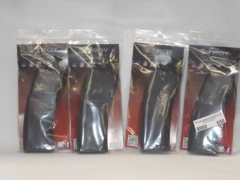 lot 656 image: NEW Troy 30 round AR15 battle mags, 4 packs 1 per pack