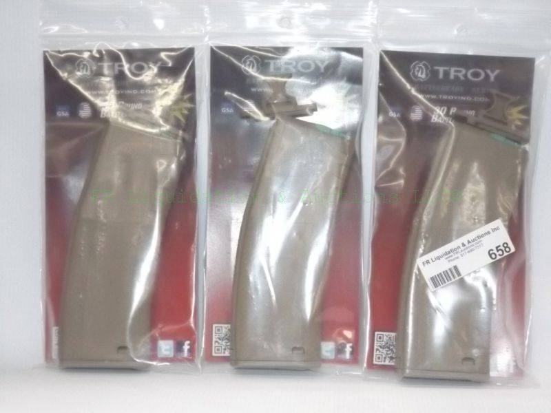 lot 658 image: NEW Troy 30 round AR15 battle mags, 3 packs 1 per pack