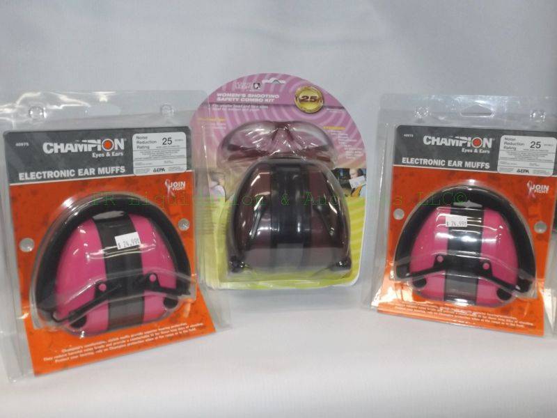 lot 662 image: NEW Champion electronic ear muffs (2) & Womens shooting ear muff safety glasses combo