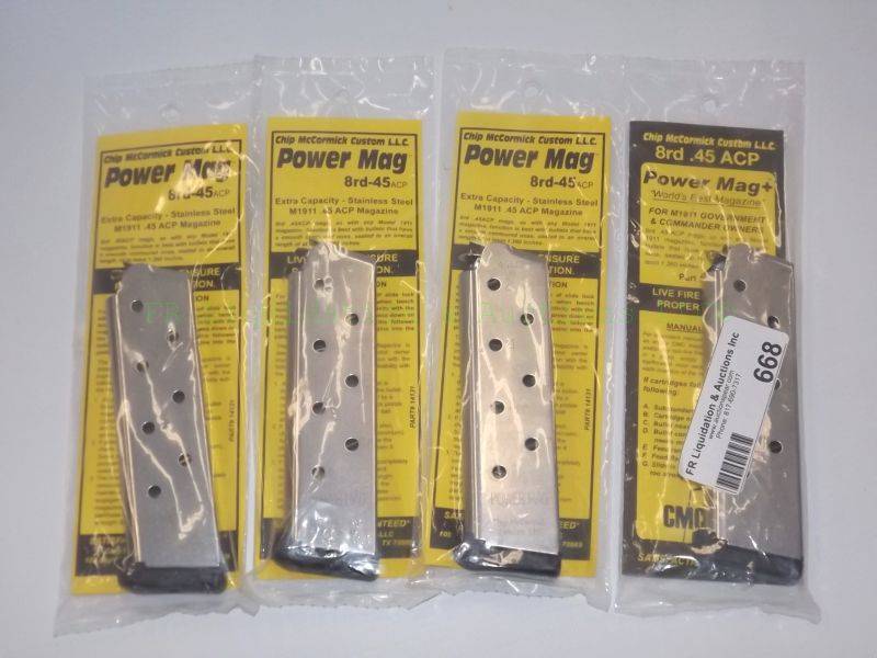 lot 668 image: NEW CMC pistol magazines .45 ACP 8 round