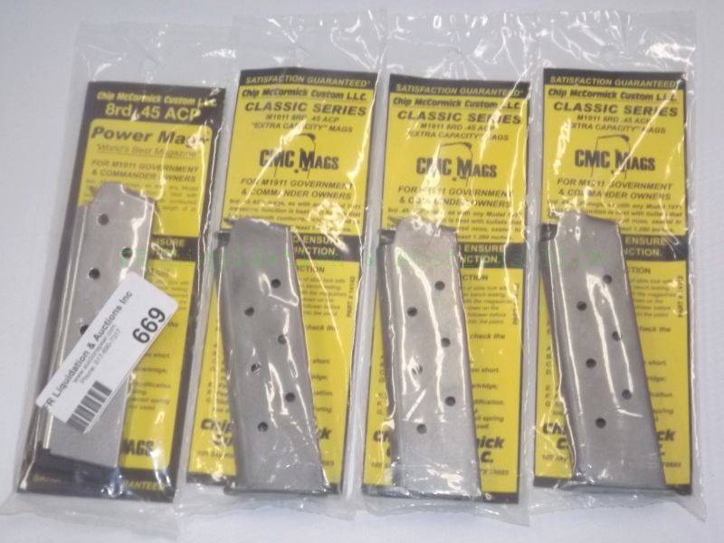 lot 669 image: NEW CMC pistol magazines .45 ACP