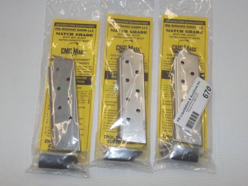 lot 670 image: NEW CMC pistol magazines .45 ACP