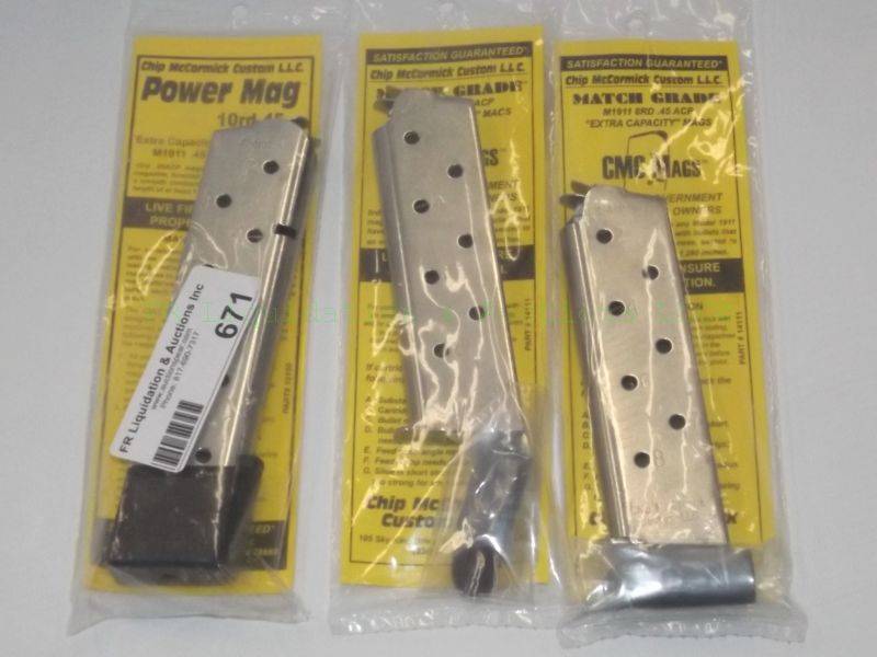 lot 671 image: NEW CMC pistol magazines .45 ACP